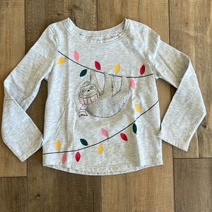 Toddler 4T Sloth Holiday Long Sleeve Shirt